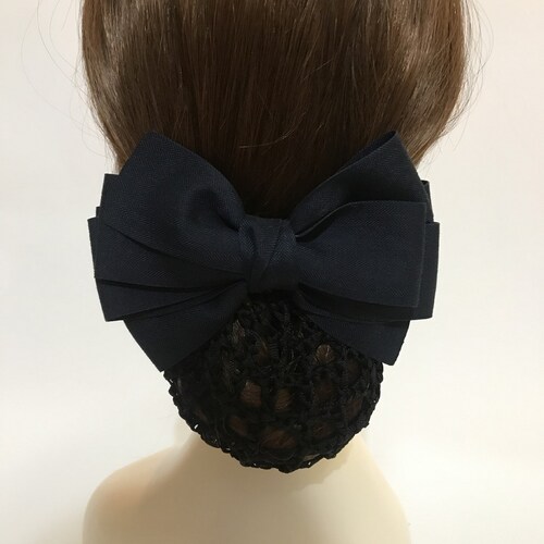 Simple Big Ribbon Bow Hair Barrette Clip With Snood Net / Bun Etsy