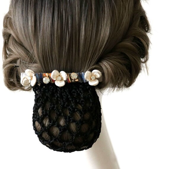 hair barrette with net