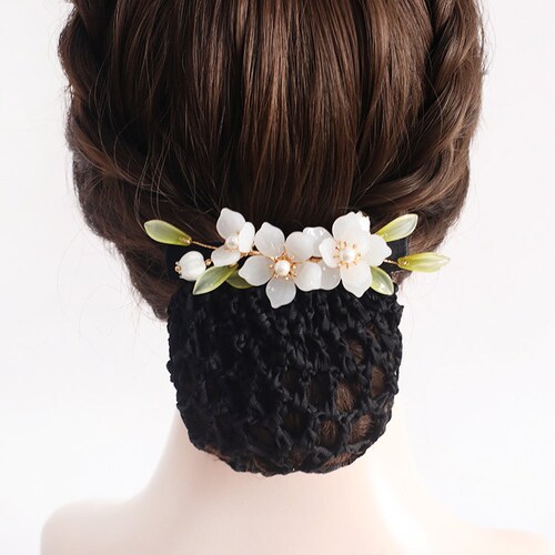 Hair Snood Net Bow French Barrette Clip Hygienic Hair Etsy