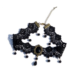 Black Cotton Lace Choker Necklace - Etsy