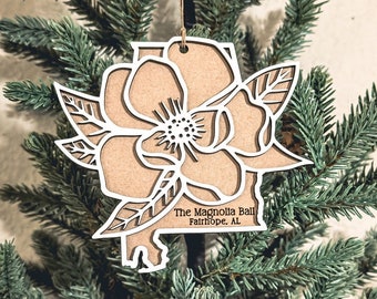 Magnolia Ball Ornament | Alabama Ornament | Fairhope, Alabama