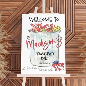 Crawfish Boil Graduation Party Welcome Sign Template - Editable Instant Download