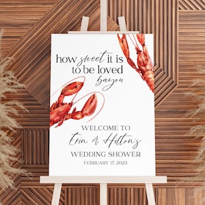 Crawfish Boil Sign | Crawfish Couples Shower | Engagement Party | Rehearsal Dinner | Digital Download | Editable Template