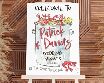 Crawfish Boil Welcome Sign | Crawfish Boil Decorations | Crawfish Party | Party Decor | Digital Download | Editable Template