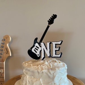 Guitar Cake Topper Acrylic | Rock N Roll Cake | Rock N Roll Birthday Party | Party Decorations | Birthday Cake Topper