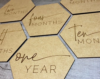 Maandelijkse mijlpaalkaarten voor baby's | Babyfotorekwisiet | Mijlpaalmarkeringen | Kinderkamerdecoratie | Babycadeau