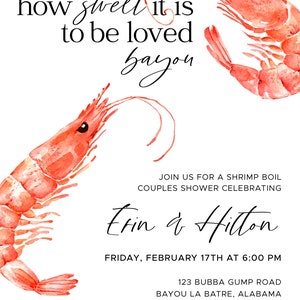 Shrimp Boil Invitation Bayou Wedding Shower Couples Shower Shrimp Boil Digital Download Editable Template image 3