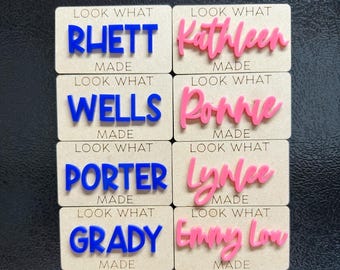 Personalized Kids Art Magnet | Look What I Made  | Custom Name Artwork Display | Kids Drawing Holder