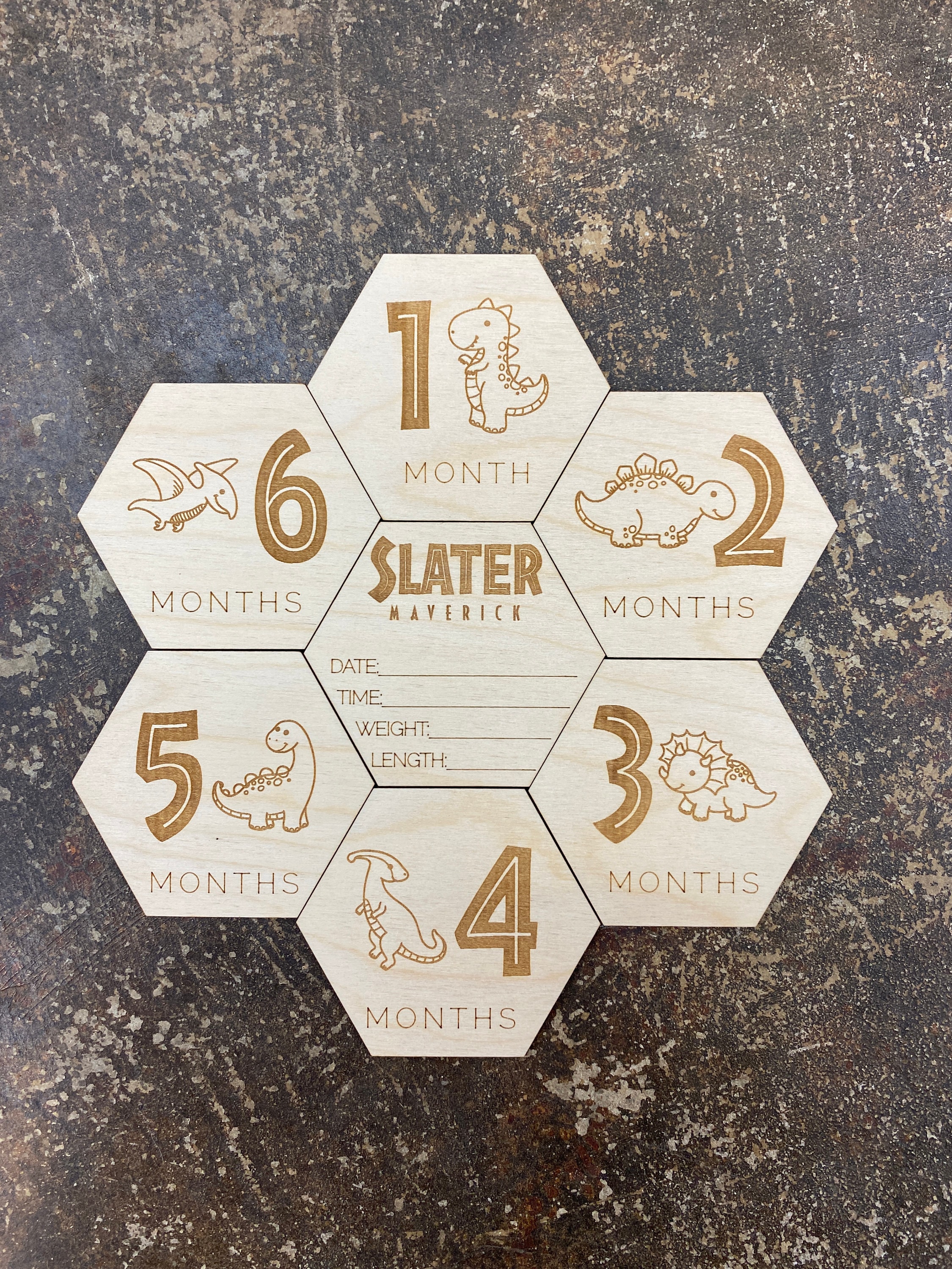 Baby Monthly Milestone Cards | Dinosaur Nursery Decor | Baby Photo Prop ...