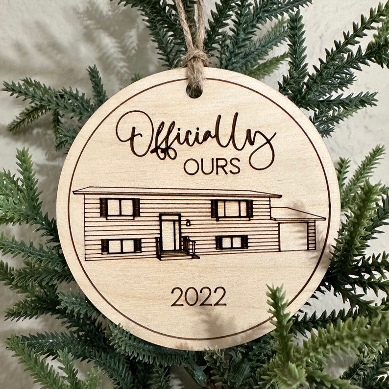 Custom House Ornament Personalized Home Outline Wood Ornament House Portrait Housewarming Gift Realtor Closing Gift Wedding Gift image 7