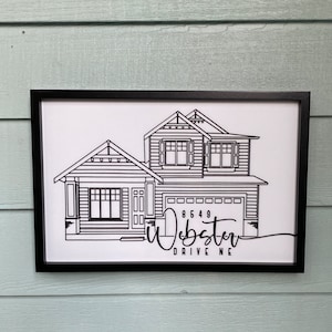 Custom House Outline Sign | 3D Laser Cut House Art | Housewarming Gift | Realtor Closing Gift