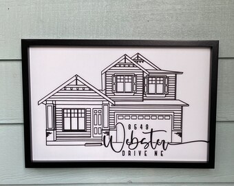 Custom House Outline Sign | 3D Laser Cut House Art | Housewarming Gift | Realtor Closing Gift