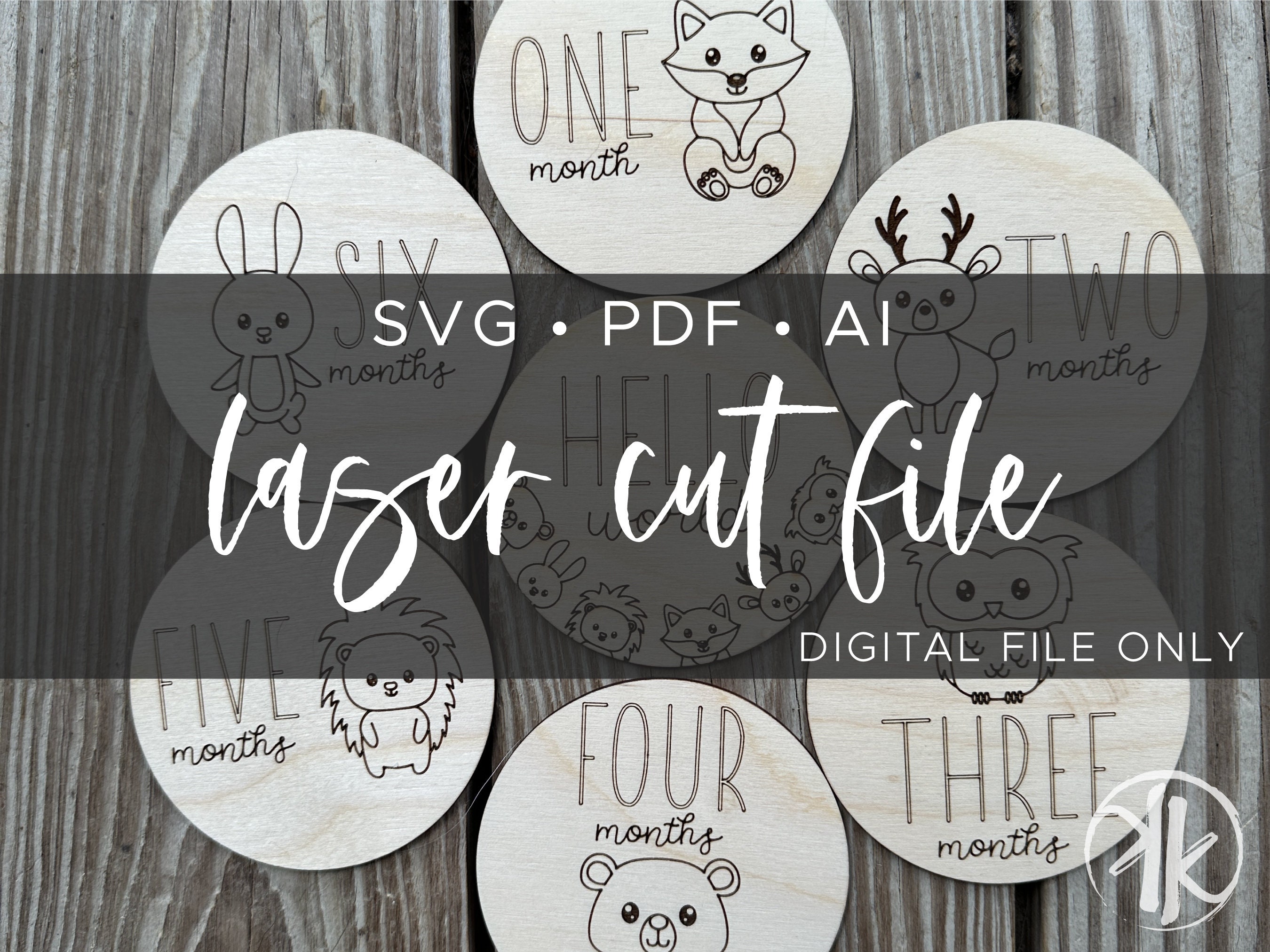 Baby Milestone SVG | Woodland Animals Milestone Markers | Digital ...