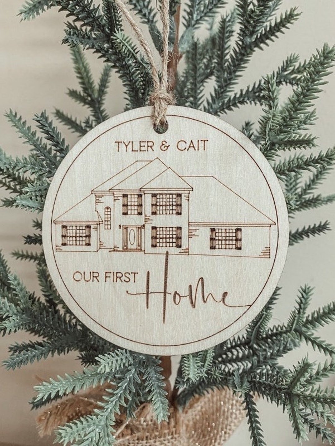 Custom House Ornament | Personalized Home Outline Wood Ornament | House ...