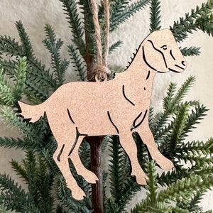 Hornlose Ziege Ornament | Nubische Ziege | Weihnachtsschmuck | Bauernhof Ornament | Bauernhof Tiere