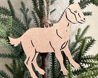 Hornless Goat Ornament | Nubian Goat | Christmas Ornament | Farm Ornament | Farm Animals