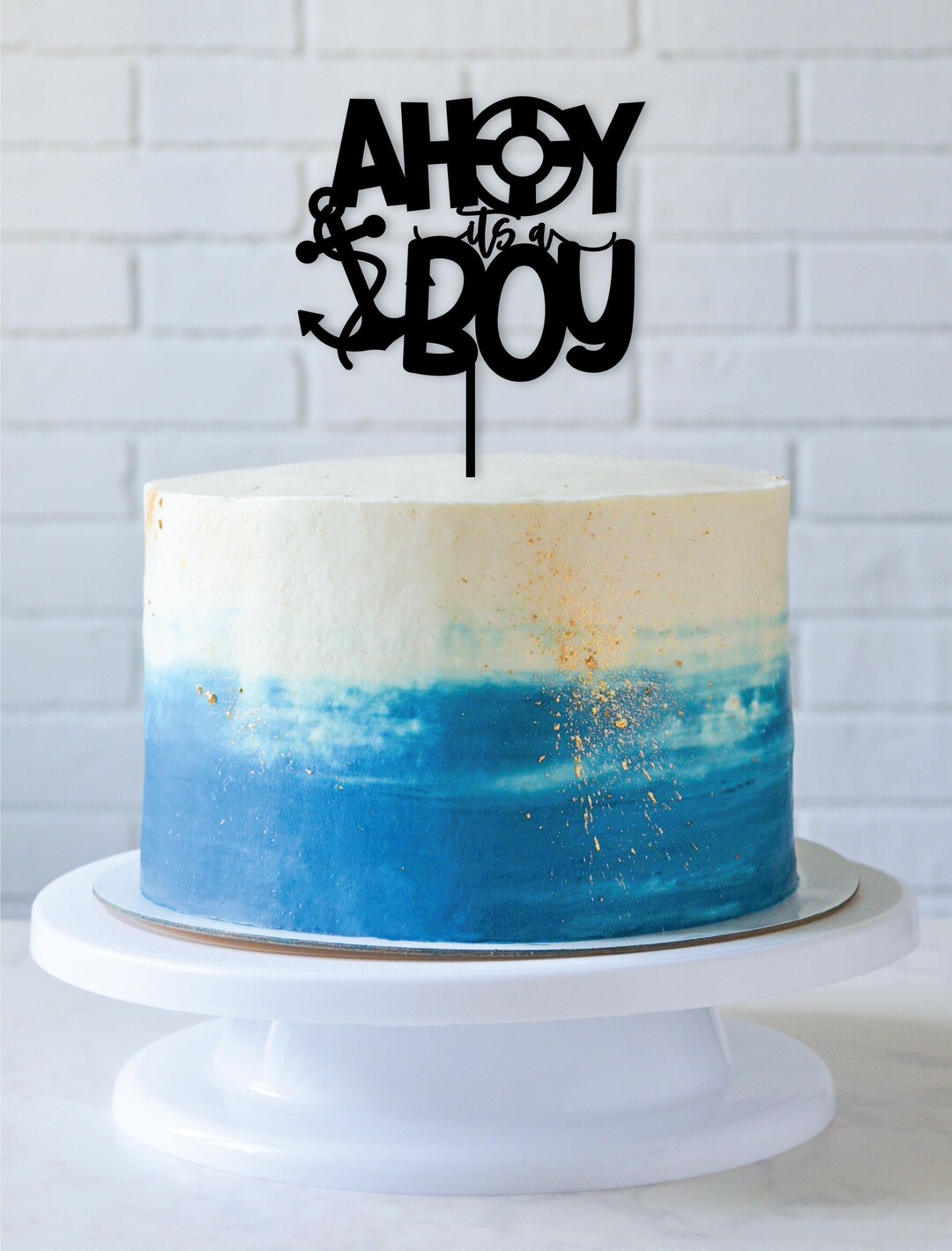 Ahoy It’s A Boy | Acrylic Cake Topper Set. Baby Shower. main image 0