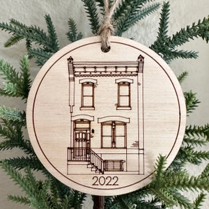 Custom House Ornament Personalized Home Outline Wood Ornament House Portrait Housewarming Gift Realtor Closing Gift Wedding Gift image 8