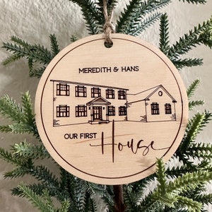 Custom House Ornament Personalized Home Outline Wood Ornament House Portrait Housewarming Gift Realtor Closing Gift Wedding Gift image 6