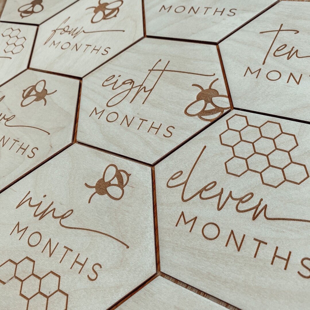 Baby Monthly Milestone Cards | Bee Nursery Decor | Baby Photo Prop ...