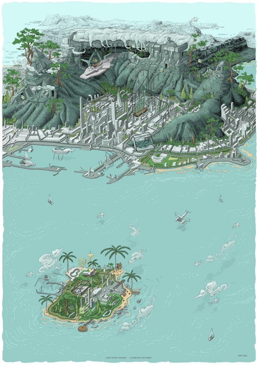 Cape Town 3000AD - Alternate Universe - Etsy