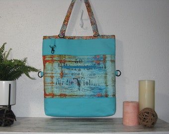 Blue Printed Abstract Bag