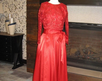 Red Satin Prom Dress