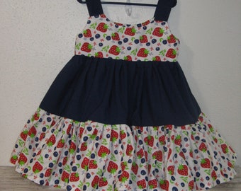 girls strawberry blueberry sundress