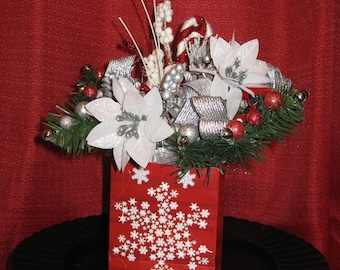 Gift Bag Red Snowflake