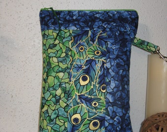 Peacock Pieced Cosmetic Bag