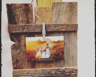 Barn wood picture holder