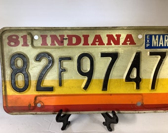 Vintage 1981 Indiana License plate! Birthday crafts bars man cave birdhouse wall art