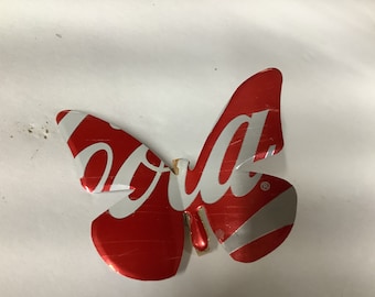 6 Soda can Butterfly ornaments! Hand crafter Christmas