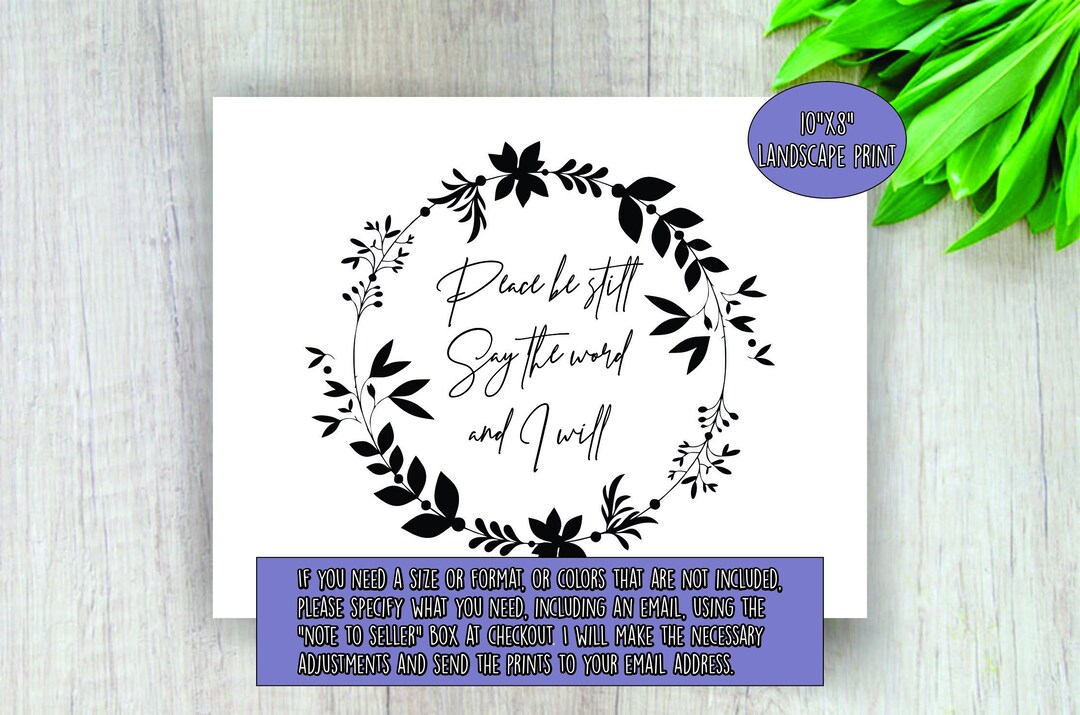 Peace Be Still - Worship Lyric Print - Instant Digital Download ...