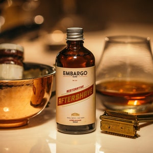 Aftershave Splash | Embargo Blend, Aftershave, Wet Shaving, Barbers Choice, Gifts for Men, Barrel Aged, Limousine Oak