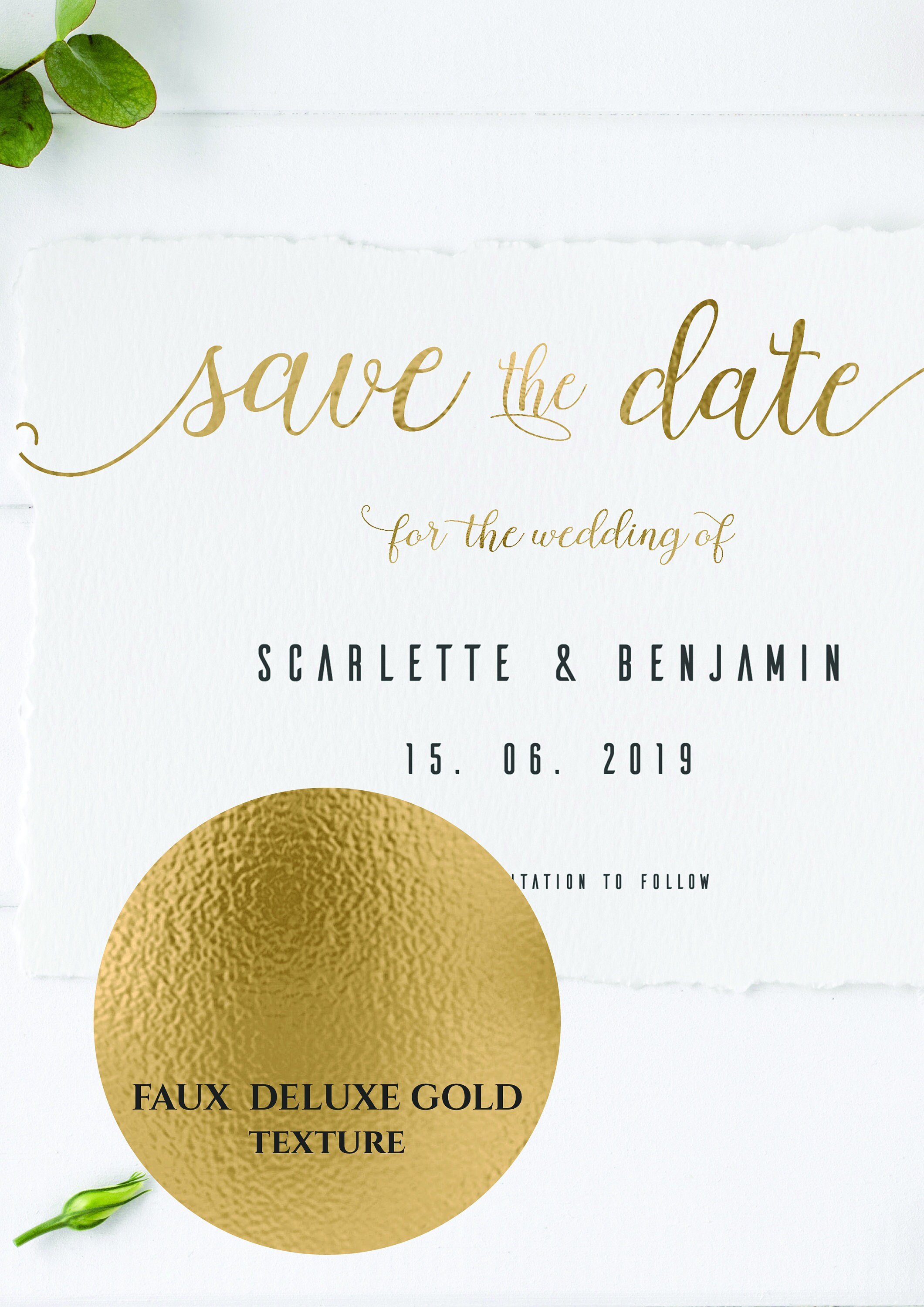 Calligraphy gold foil save the date Save the date Texture Etsy