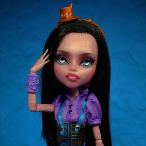 OOAK custom Monster High doll repaint Draculaura Dracubecca Ever After vampire goth bjd barbie