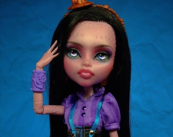 OOAK custom Monster High doll repaint Draculaura Dracubecca Ever After vampire goth bjd barbie