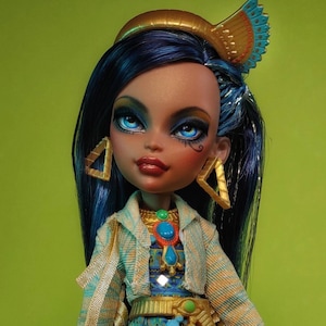 OOAK custom Monster High doll repaint Cleo De Nile G3 Ever After mummy goth bjd barbie