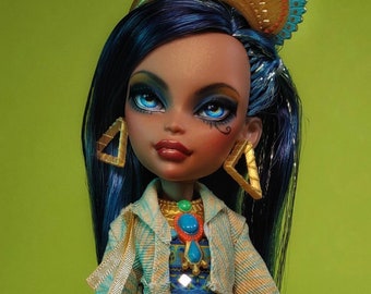 OOAK custom Monster High doll repaint Cleo De Nile G3 Ever After mummy goth bjd barbie