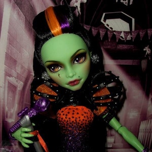 OOAK custom Monster High doll repaint Casta Fierce Ever After cyclops goth bjd barbie