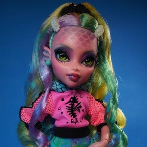 OOAK custom Monster High doll repaint Lagoona Blue G3 Ever After goth bjd barbie