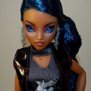 OOAK custom Wild Hearts Crew Charlie Lake doll repaint Monster High Ever After goth bjd barbie