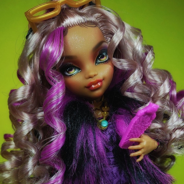 OOAK custom Monster High doll repaint Clawdeen Wolf G3 Ever After werewolf goth bjd barbie
