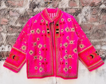 Handmade Embroidered Velvet Jacket | Boho Women's Outwear