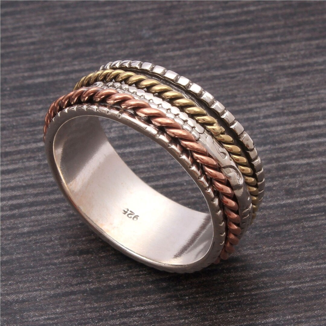Handmade 925 Sterling Silver Wide Band Spinner Ring, Meditation Ring - Etsy