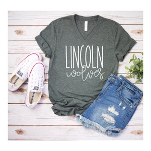 V-Neck Custom School Spirit Wear, School Pride, High School Teams, High School Mascot, Your School Shirt, Customize This Shirt