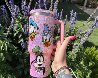 Rhinestoned Luminous Opal Pink Disney Tumbler 40oz