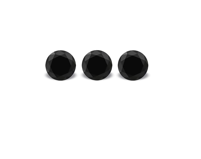 Black Diamond 3 pc. 0,180 ct., top quality, round brilliant cut, Diameter mm.2,28, Trilogy