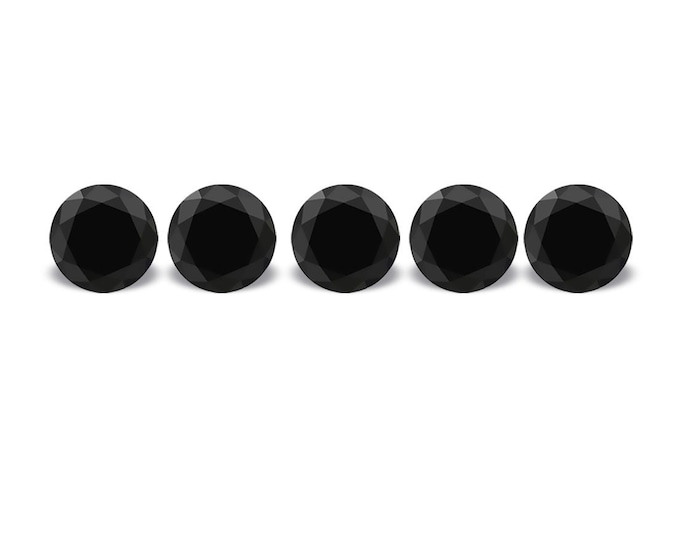 Black Diamond 5 pc. 0,570 ct., top quality, round brilliant cut, Diameter mm.2,85, Riviere